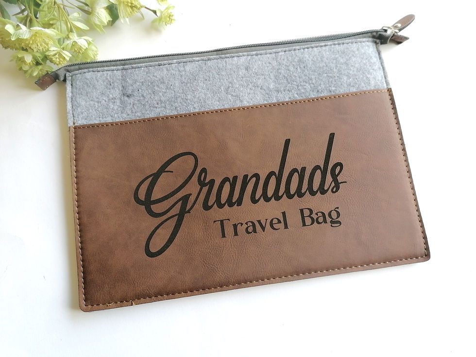 Thumbnail: Faux Leather Travel Bag - Personalised Fathers day gift - Vegan leather