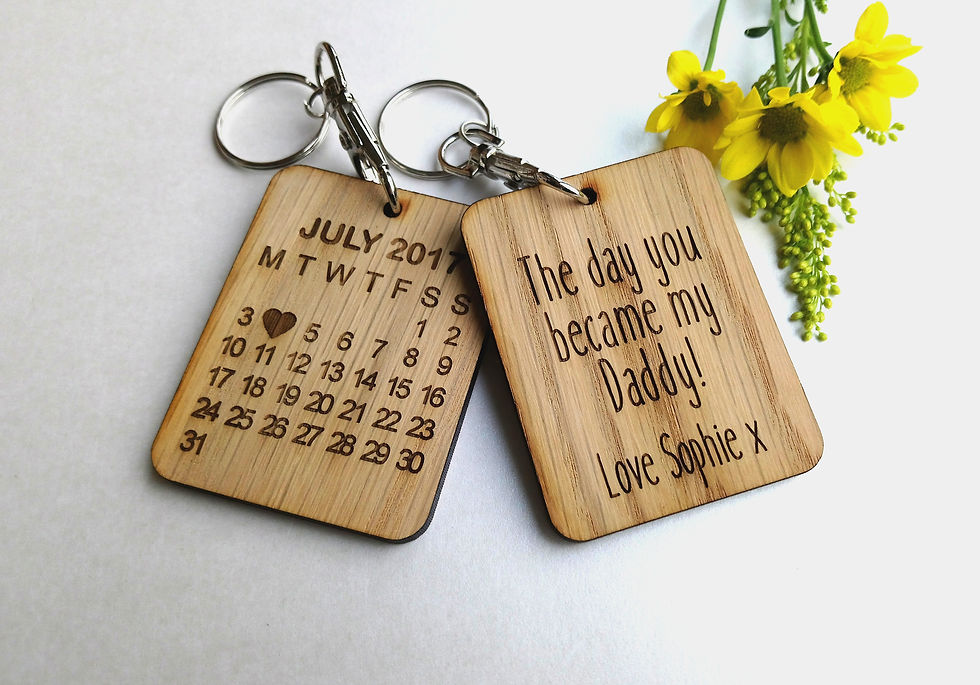 The Day you became my Daddy/Grandad/Mummy/Nanny/ etc - Personalised Keyring