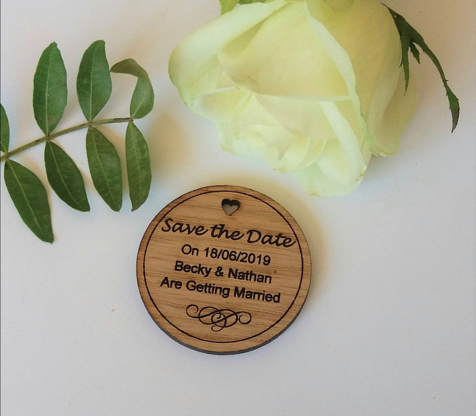Thumbnail: Rectangle Save The Date Wooden Magnets - Rustic Wedding Favours- Wedding Magnets