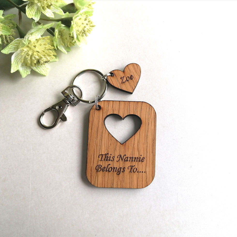 Thumbnail: This Nannie Belongs to.. Key Ring - Personalised - Hearts