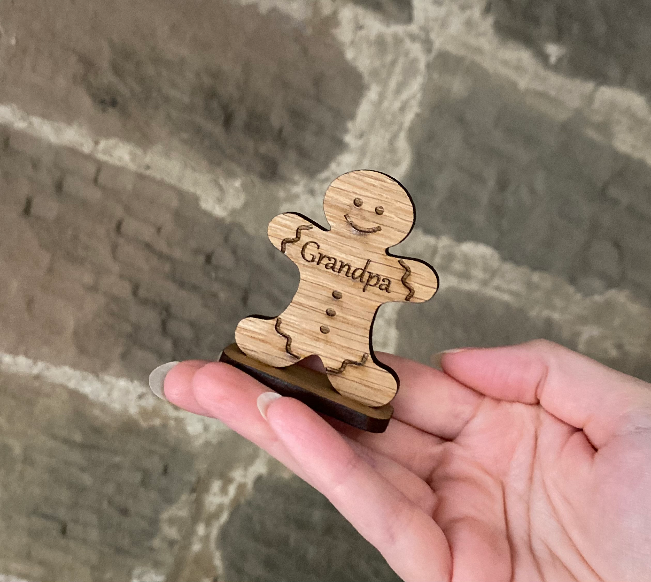 Gingerbread Man Place Name Settings - With stand - Christmas Table Place Name