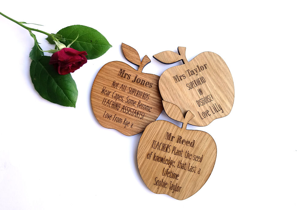 Thumbnail: Teachers Coasters - Personalised Apple Coaster - Oak Coaster