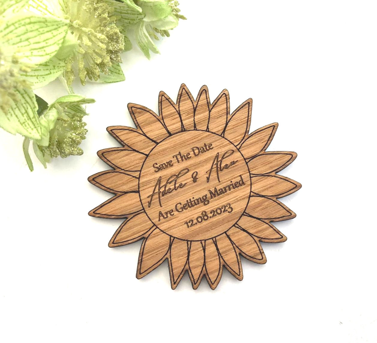 Sunflower Wedding Favour / Save The Date Magnets - Rustic Wedding Favours