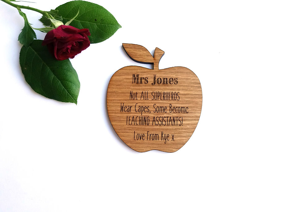 Thumbnail: Teachers Coasters - Personalised Apple Coaster - Oak Coaster