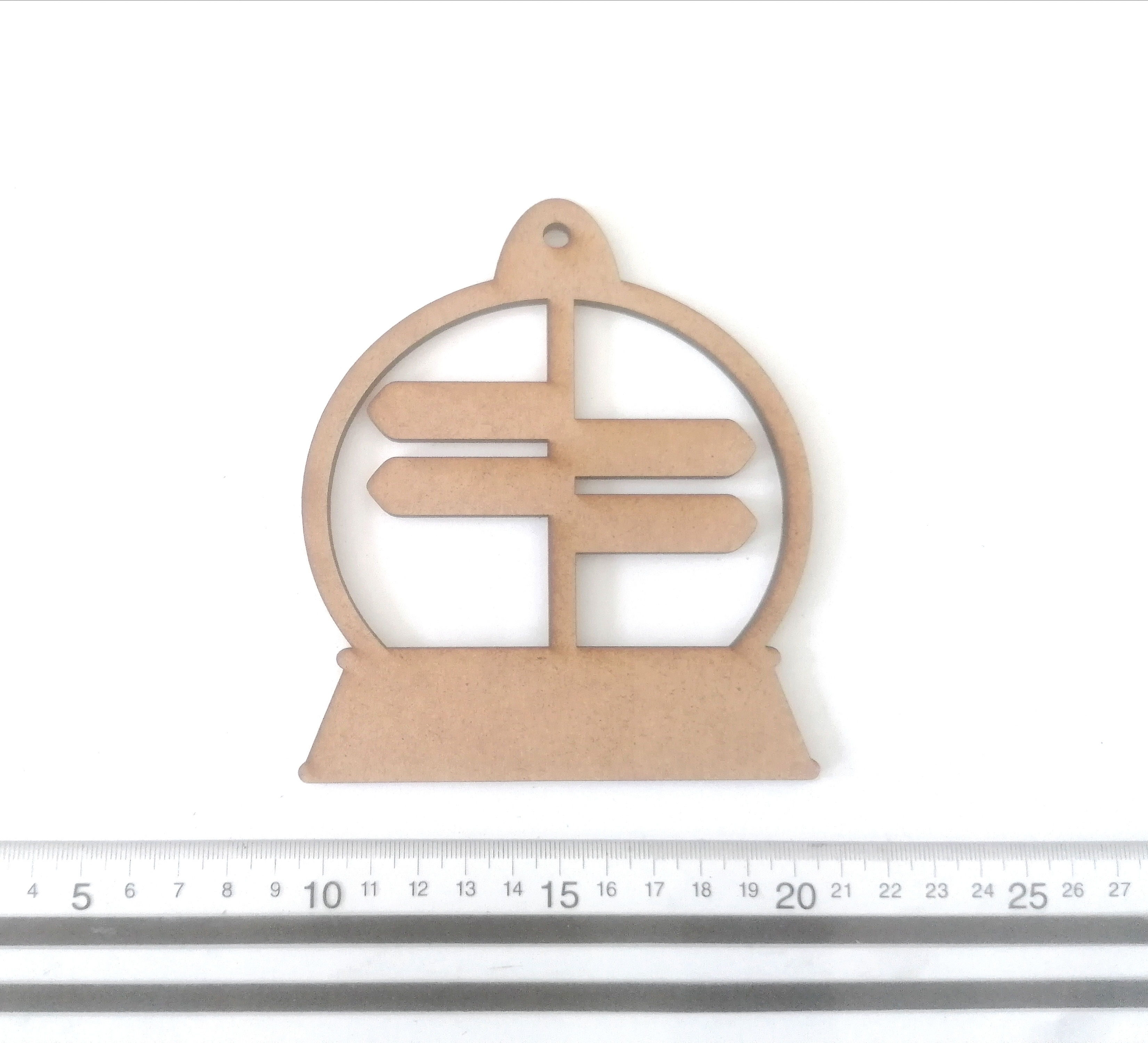 10 x Snow Globe Street Sign Baubles - Plinth Across Bottom - 4mm MDF