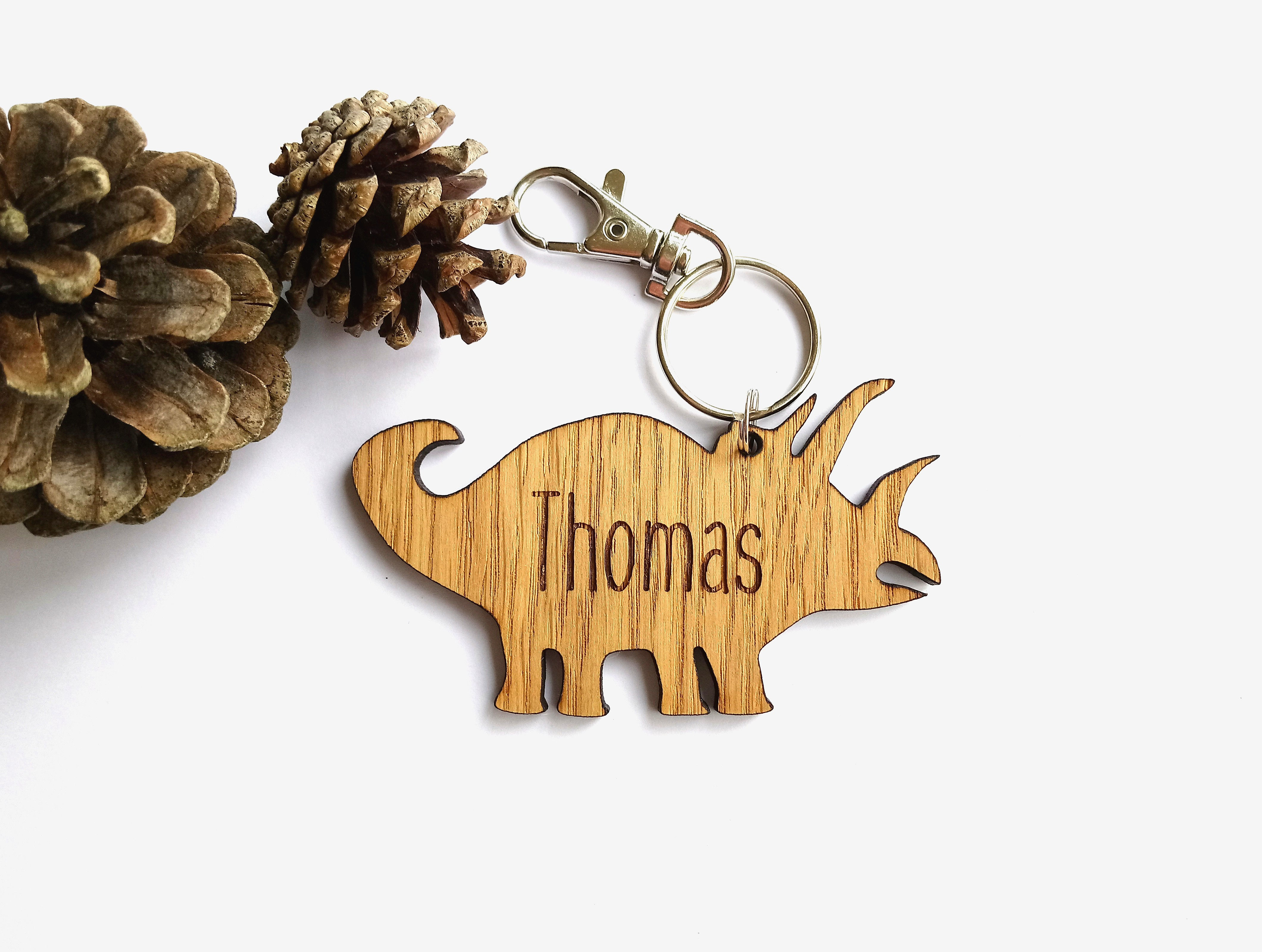 Dinosaur Bag Charm - Personalised Book Bag Charm - Keyring - Key Chain