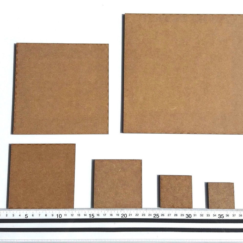 MDF Squares, Craft Shapes, Wedding, 4mm thickSizes 4cm/5cm/7.5cm/10cm