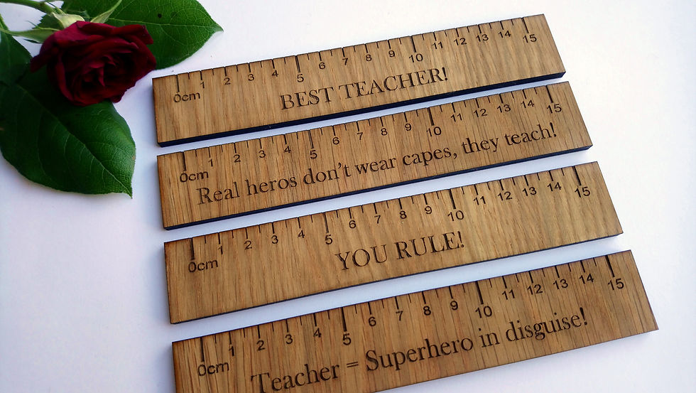 Thumbnail: Personalised Teachers Ruler - Teachers gift - Oak Rulers 15cm & 30cm Options