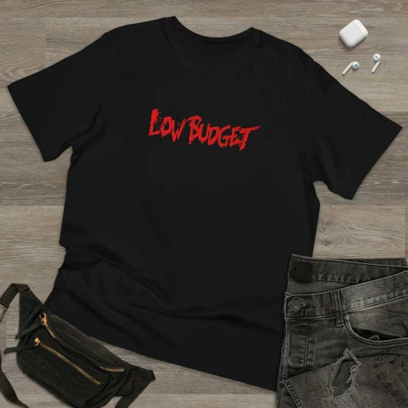 LOW BUDGET - Film Production Horror Series T-Shirt (Mockup)