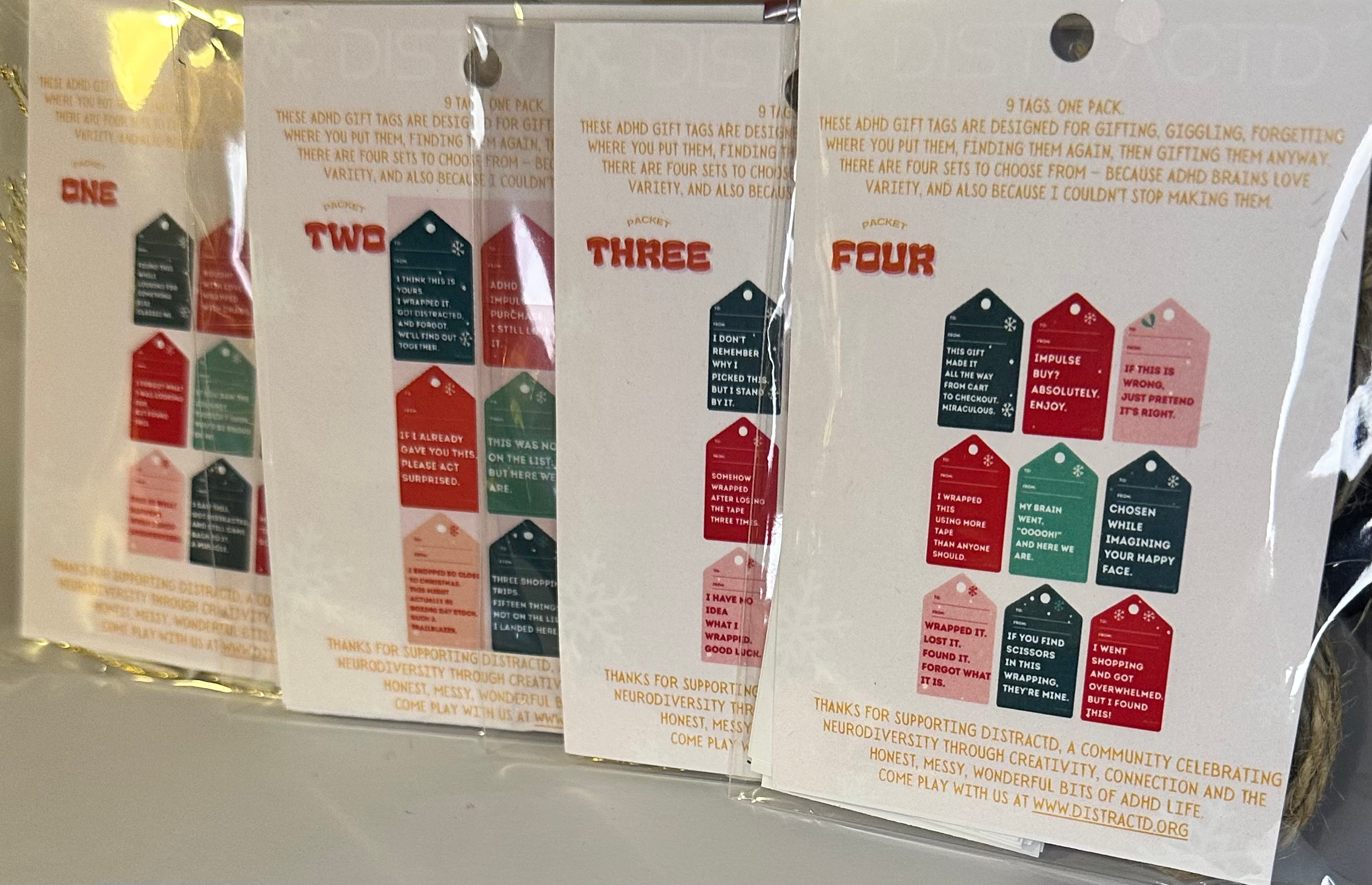 DISTRACTD ADHD Christmas Gift Tags — Bundle (All 4 Packs)