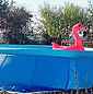 Piscina exterior en temporada en el jardin de Rad Icarium