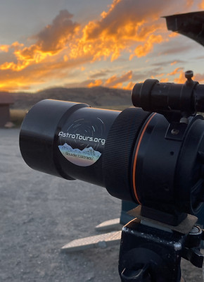 Viewing the Sunset in Boulder Colorado with telescopes ready for the night