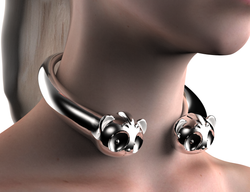 017_70s All Chrome Choker Open at Middle_Closeup