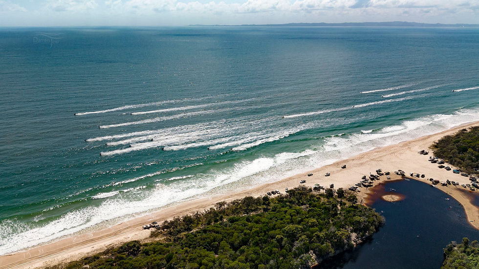 First Lady spent her critical inter-nest egg generating period in the same waters as these jet-skiers off Bribie Island.
