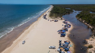 traffic on Bribie Island NP beach