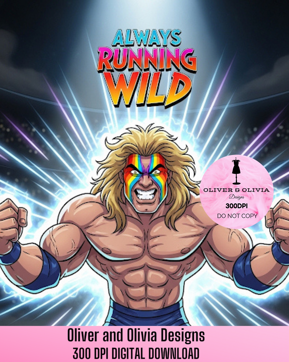 Ultimate Warrior “Always Running Wild” Shirt | Retro Wrestling Legend Hoodie & T