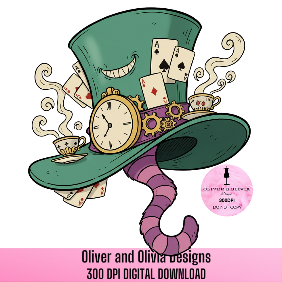 “Mad Hatter Hat PNG | Wonderland Steampunk Tea Party Design”