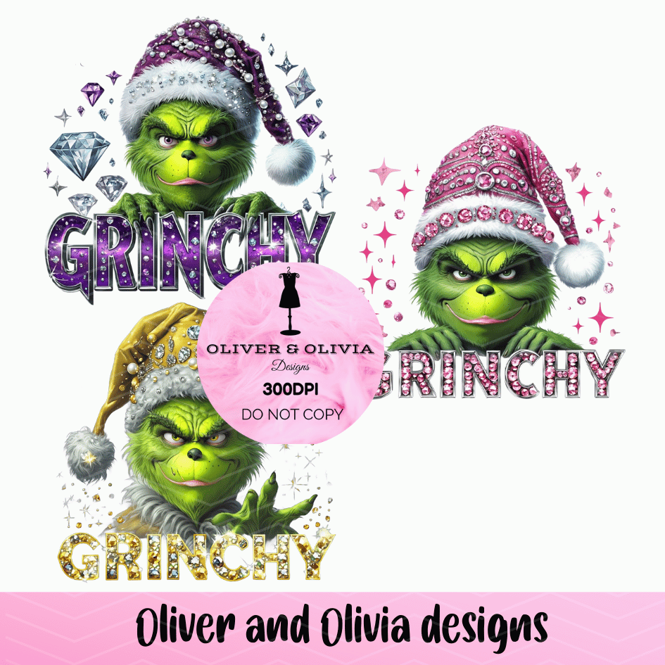 Diamond Grinch PNG | Sublimation Design | Digital Clipart |
