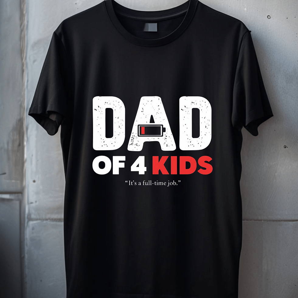 Funny Dad T-Shirt | "Dad of Kids" Energy Level Tee | Father's Day Gift Idea