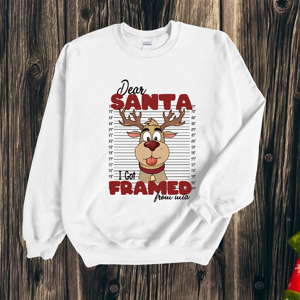 Dear santa i got framed oversized sweatshirt