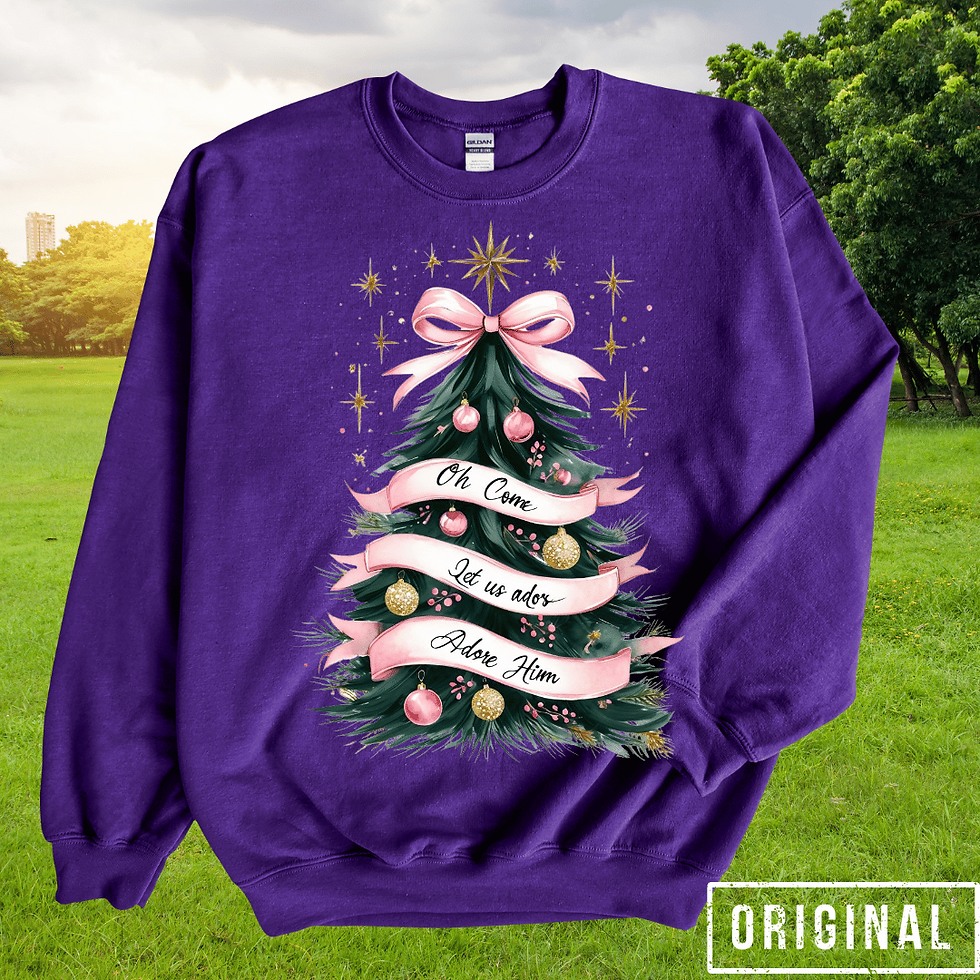 Religious Christmas Tree bible verse sweatshirt