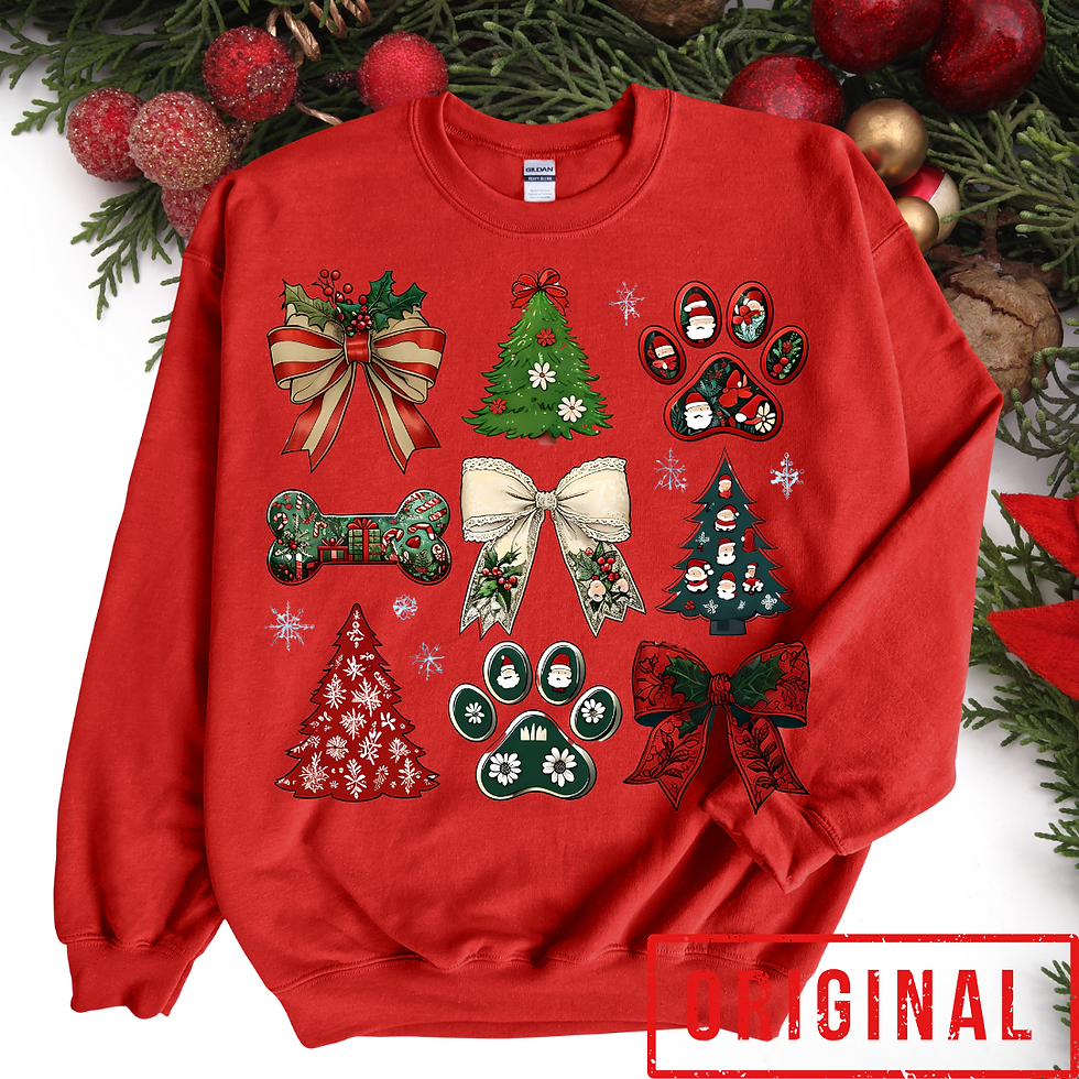 Paw Print Christmas tree sweatshirt