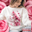 Thumbnail: Floral Pink Rose cat valentines day sweatshirt / tshirt