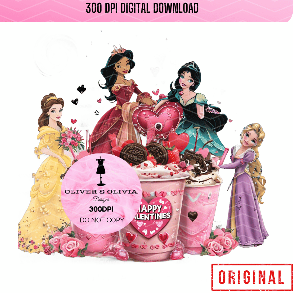 Disney princess Valentines Day - Digital Download