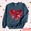 Thumbnail: Red Sequin Heart Love Sweatshirt / Hoodie / Tshirt