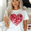 Thumbnail: Red Sequin Heart Love Sweatshirt / Hoodie / Tshirt