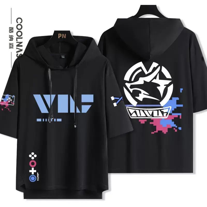 サムネイル： 崩壊スターレイル 銀狼 フード付き半袖Tシャツ