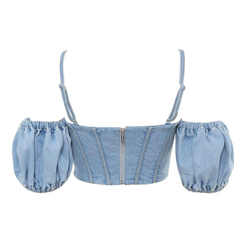 Miniatura: Puff Sleeved Denim Bustier