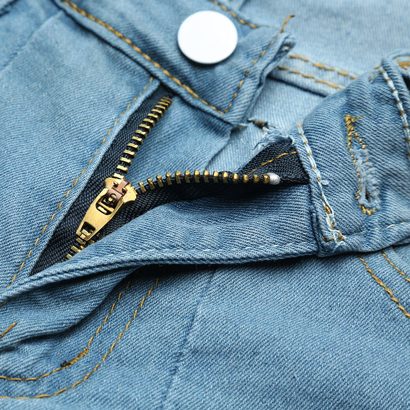 Thumbnail: High Rise Mesh Denim Pants