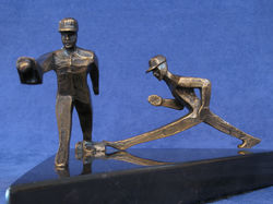 First Base ©1993 J.V. Orr, bronze