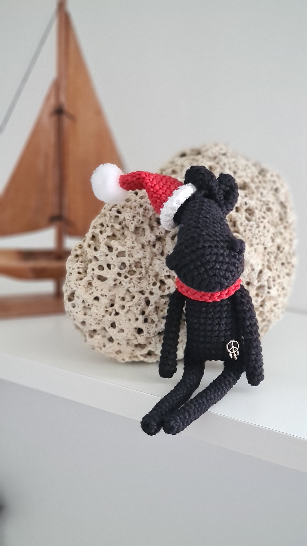Thumbnail: Handmade Crochet Christmas Horse - Black Santa's Horse