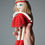 Thumbnail: Hippie Doll with Embroidered Eyes in Red Dress