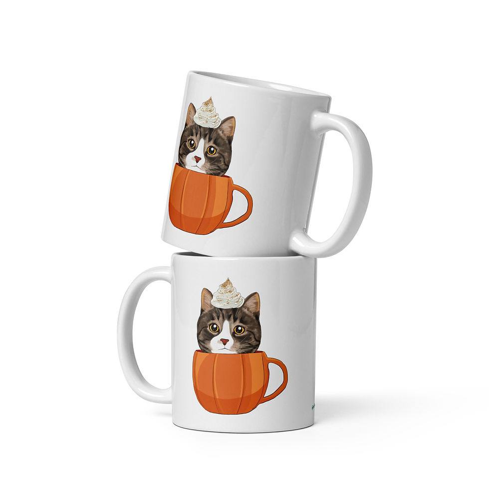 Thumbnail: Pumpkin Spice Otie white glossy mug