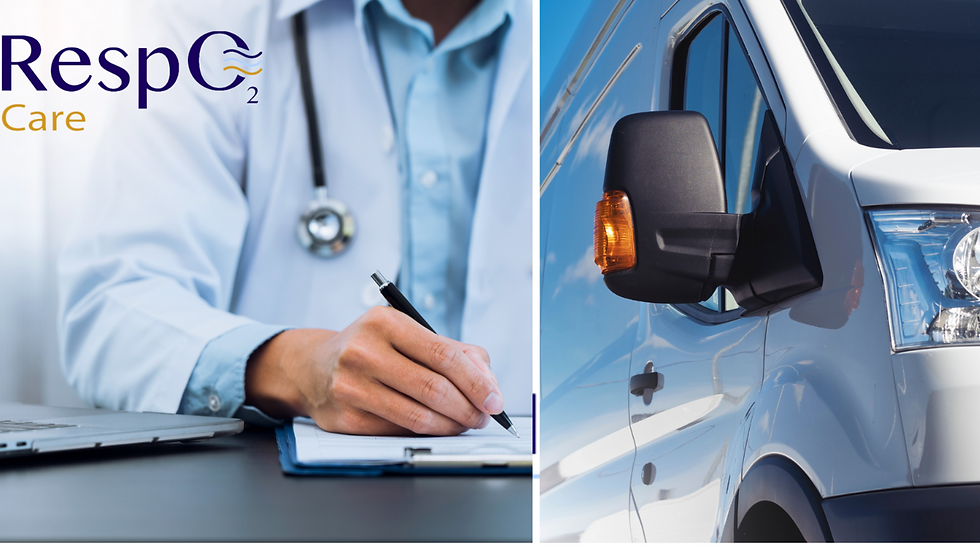 doctor writing script homecare oxygen therapy