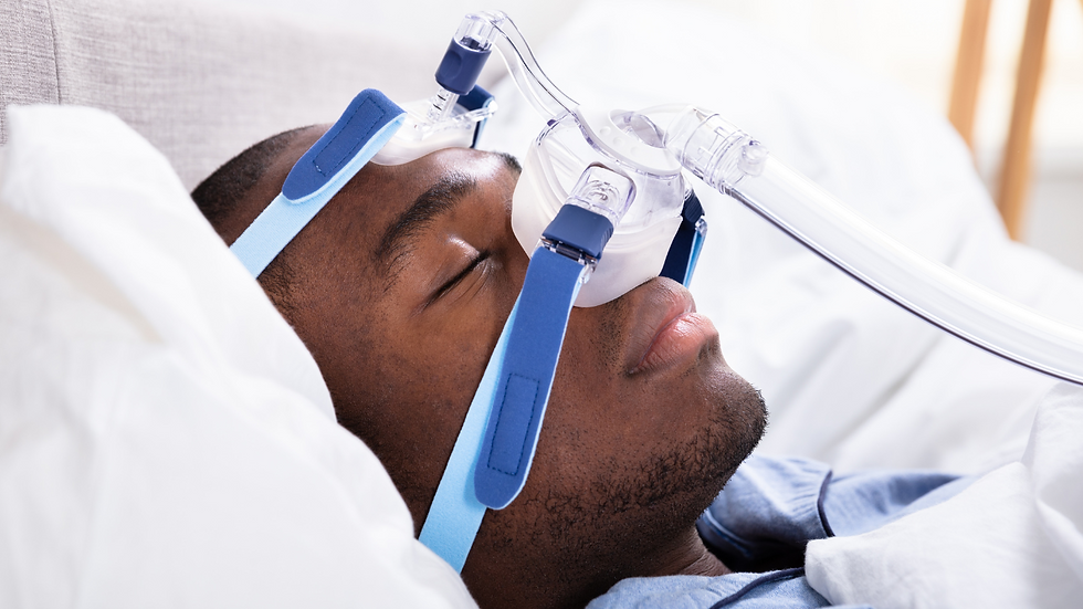 patient using a CPAP machine sleeping
