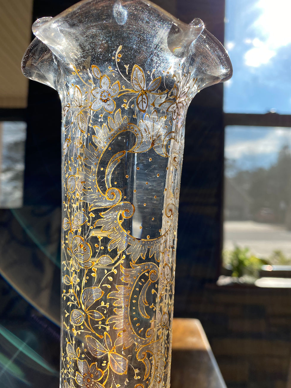 Thumbnail: Antique blown glass vase