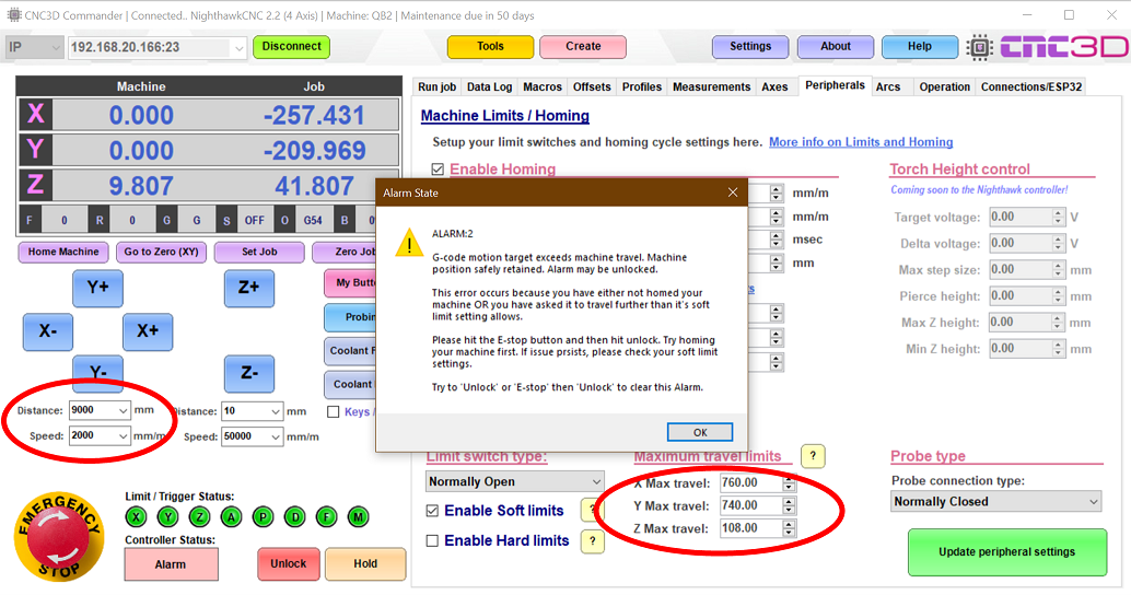 GCODE Motion Target Exceeds Machine Travel (Alarm 2) | CNC3D