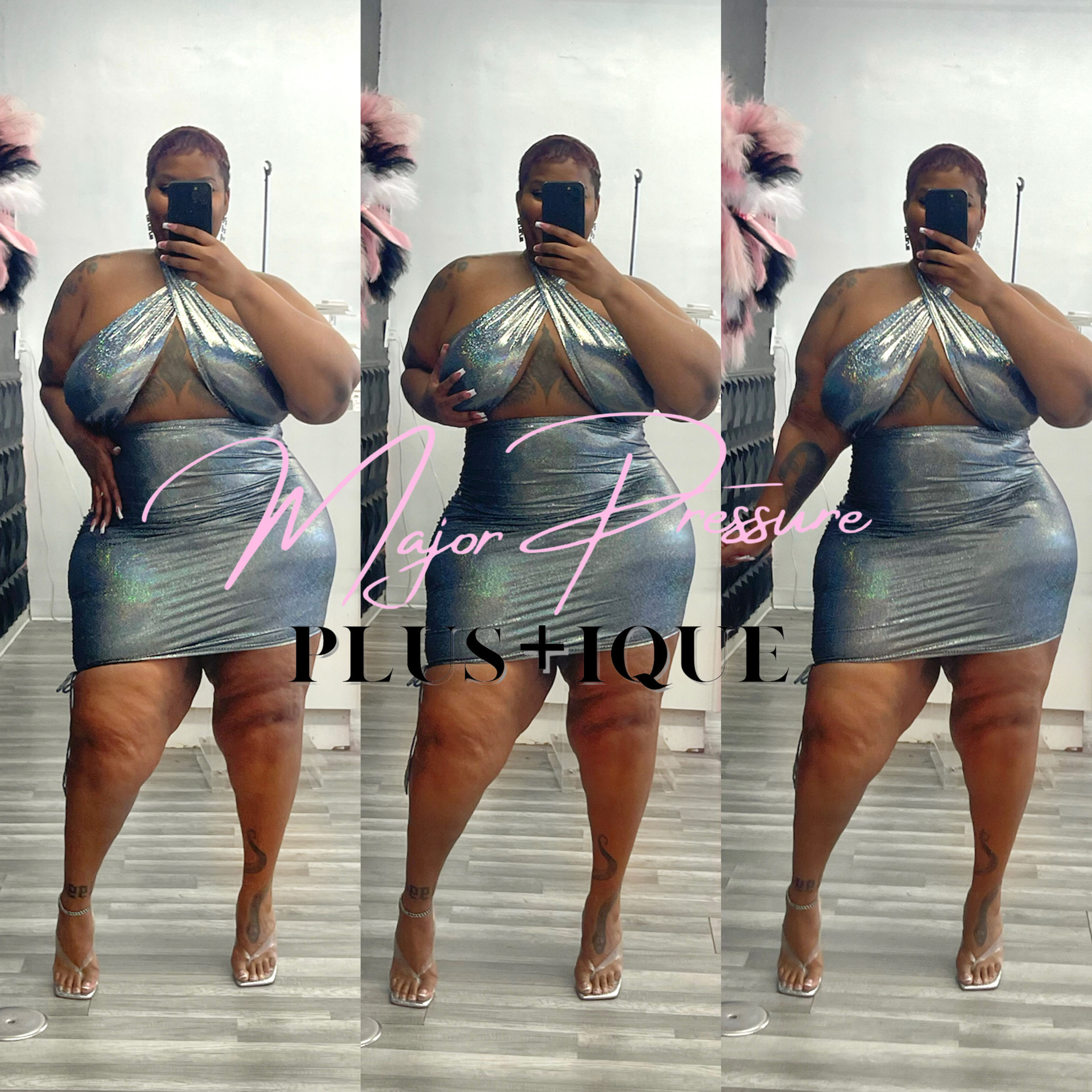 SILVER “CROSS YOU OUT” DRESS 🔥