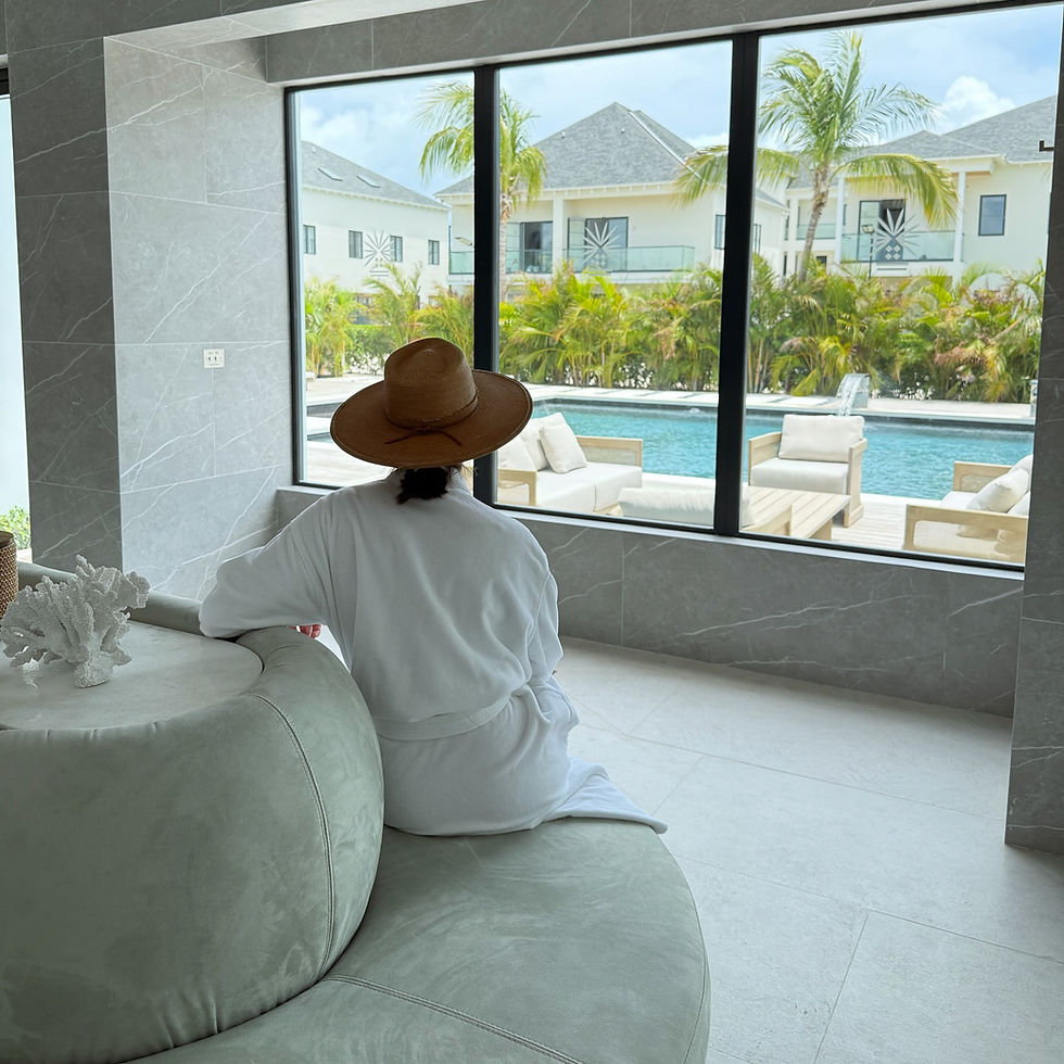 Traveler in a spa