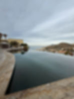 Villa pool with an ocean view in Cabo