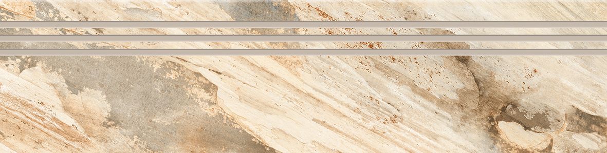 Treapta Gresie Fossil Crema Grande 29.5X120