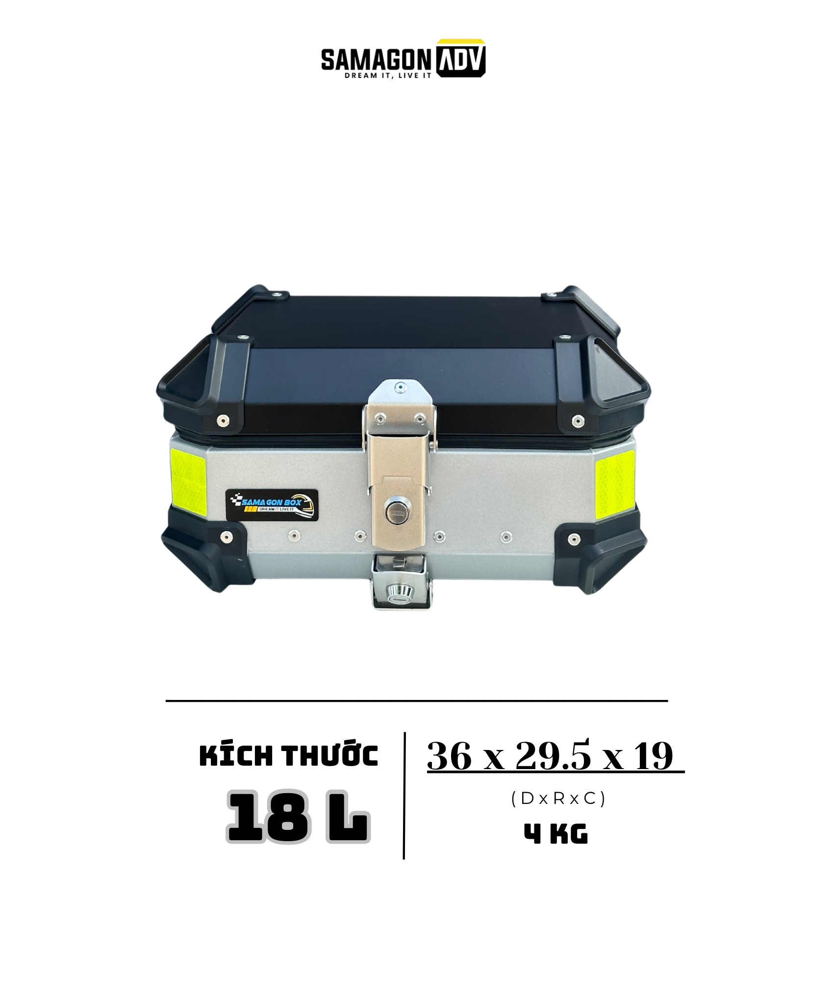 Thùng nhôm 18L Bạc