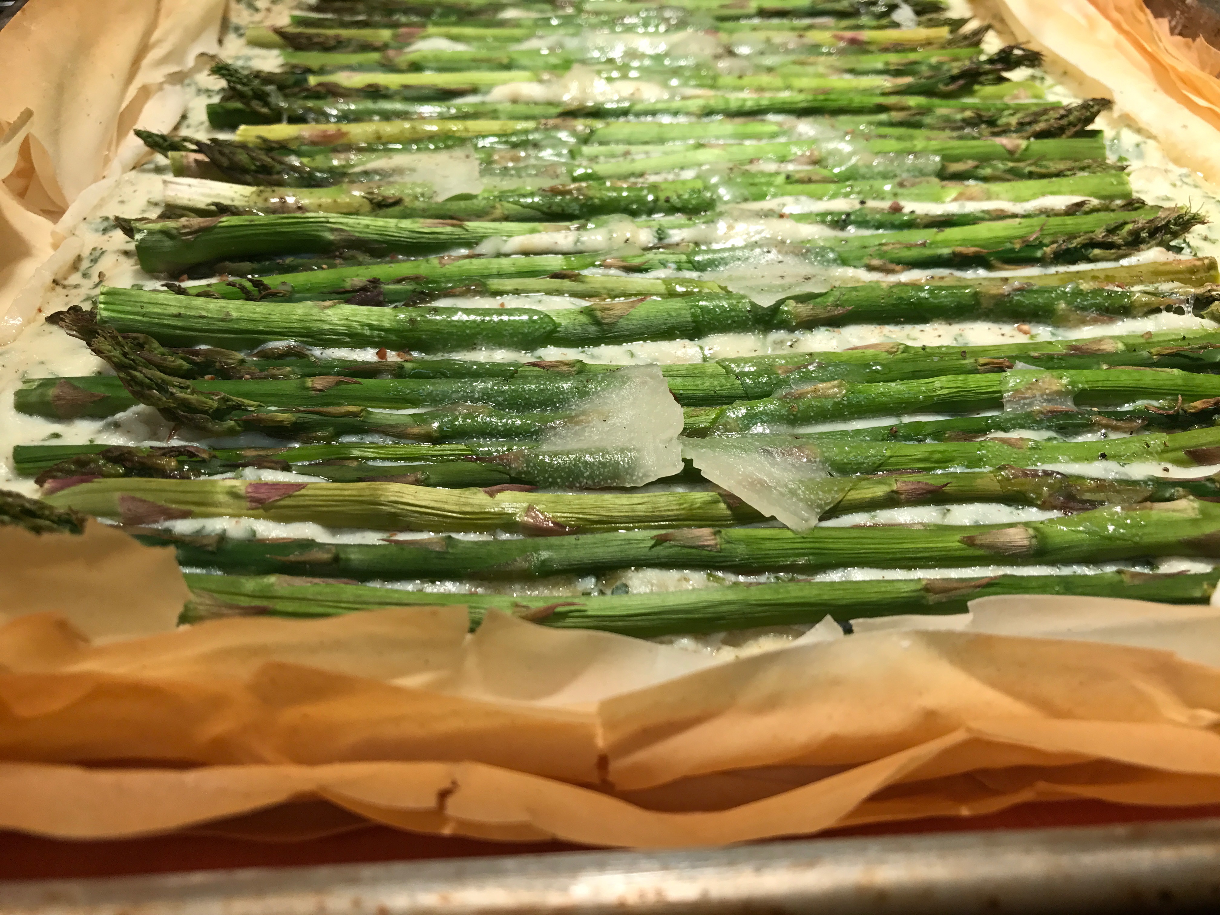 Asparagus Fillo tart