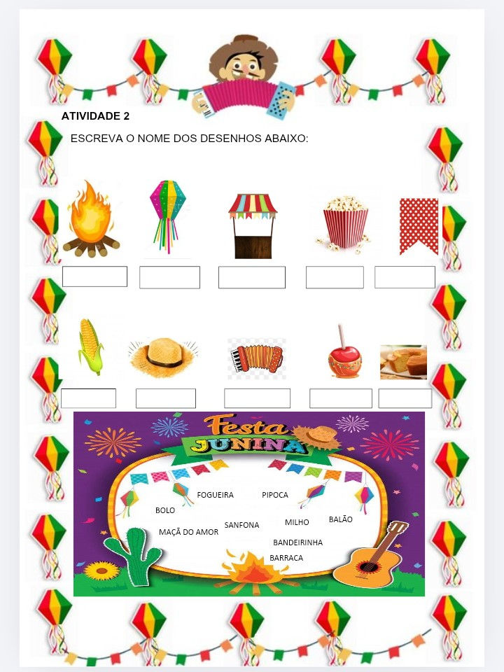 Miniatura: Atividade de Alfabetização - Festa Junina