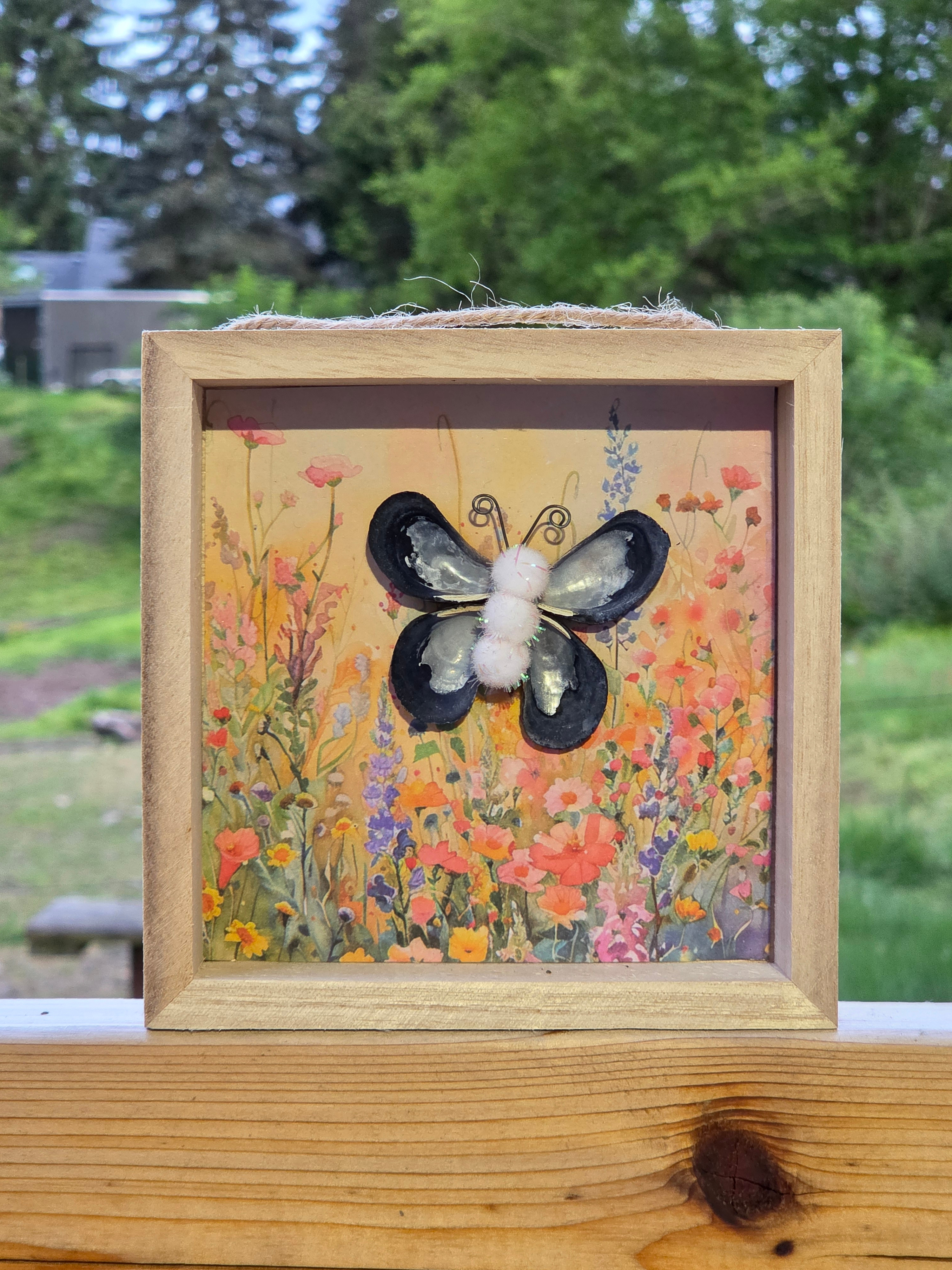 Butterfly in a Garden Framed Art