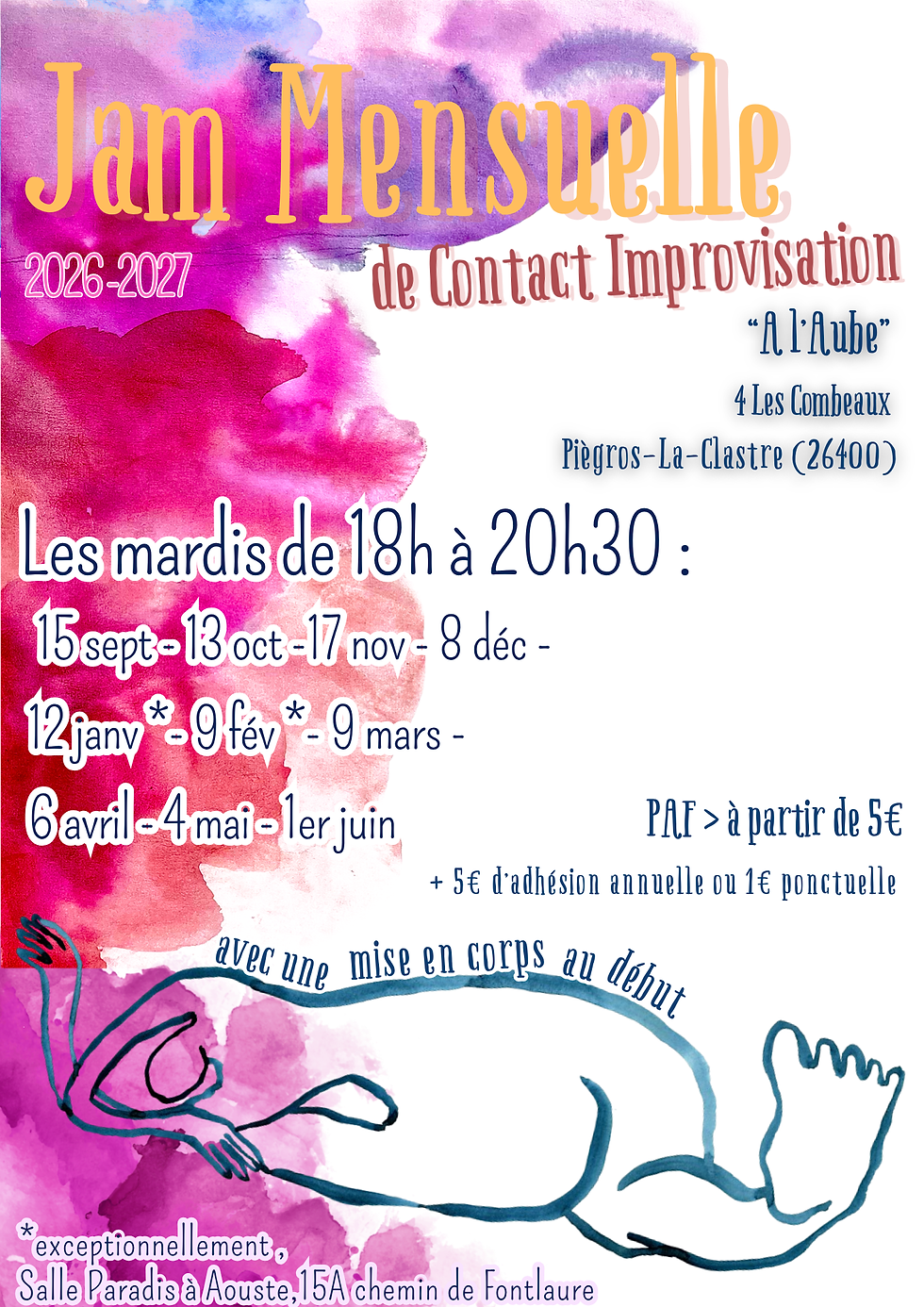 Jam Mensuelle de Contact Improvisation